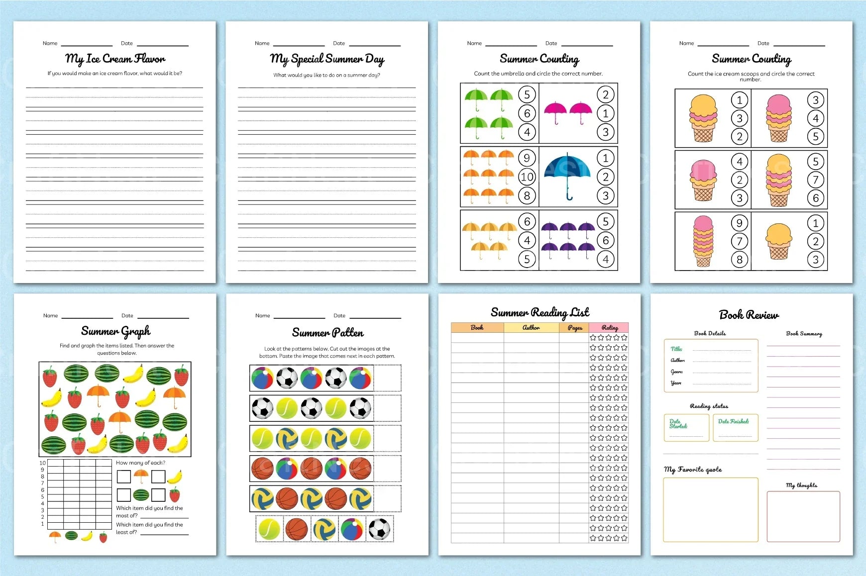 Summer Planner for Kids - CraftNest - Digital Crafting and Art