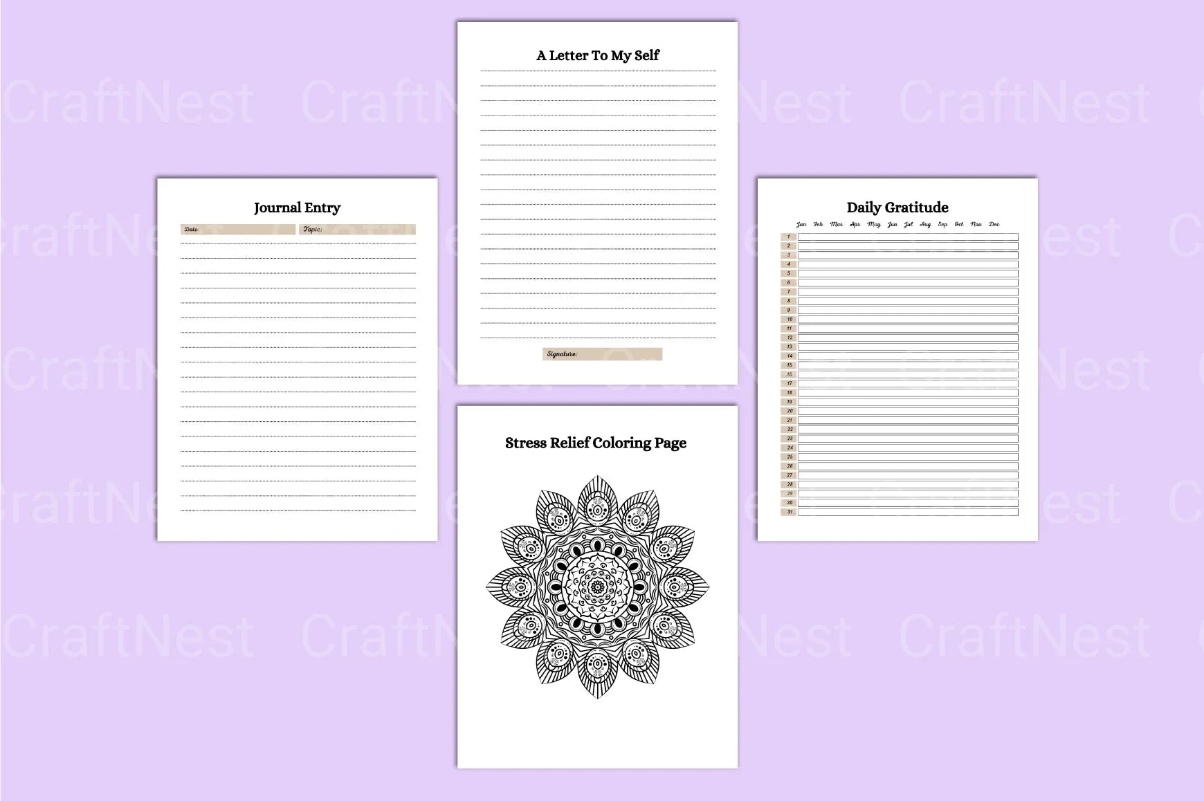 Mental Health Wellness Planner - CraftNest - Digital Crafting and Art