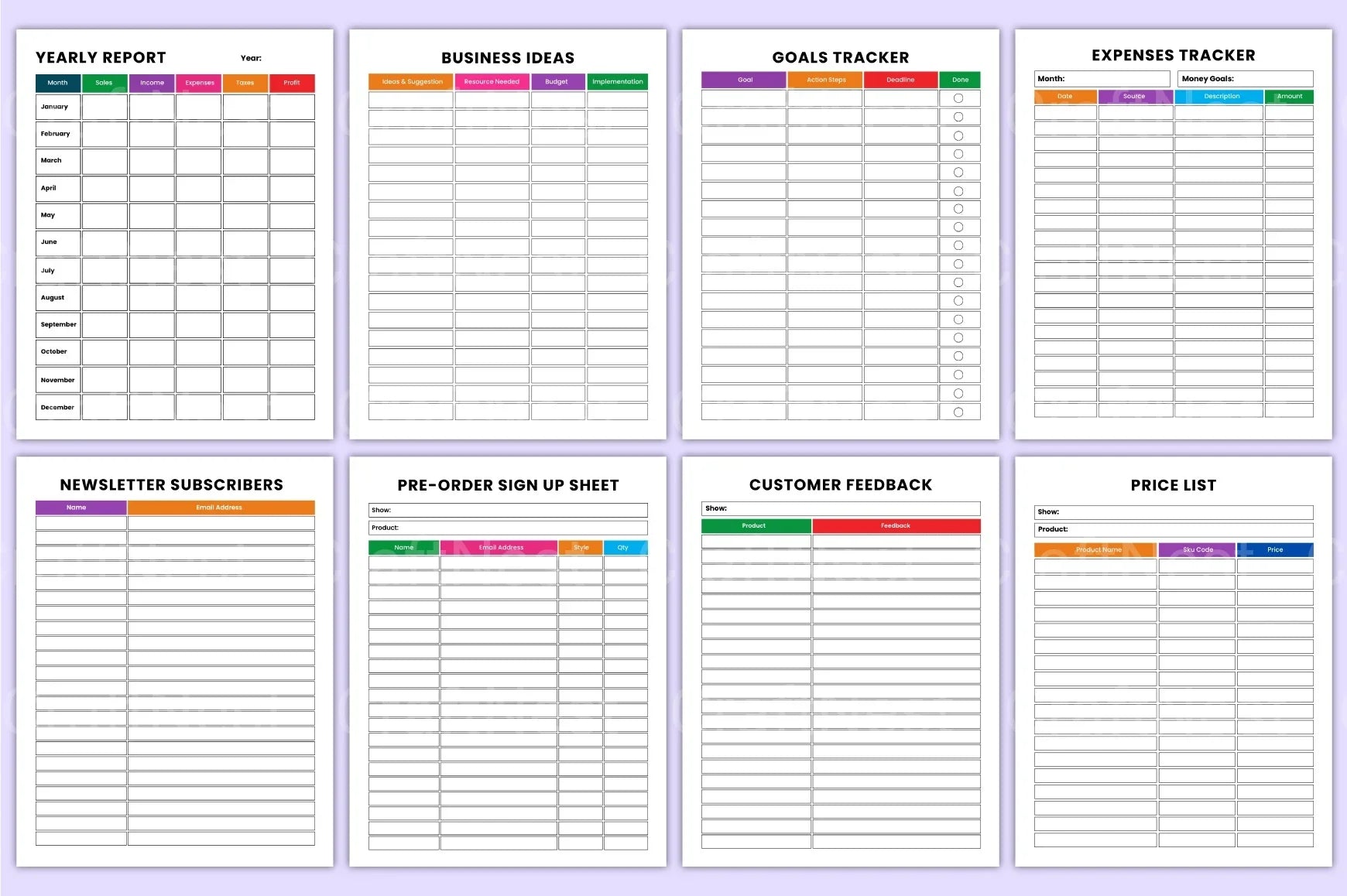 Business Management Organizer - CraftNest - Digital Crafting and Art