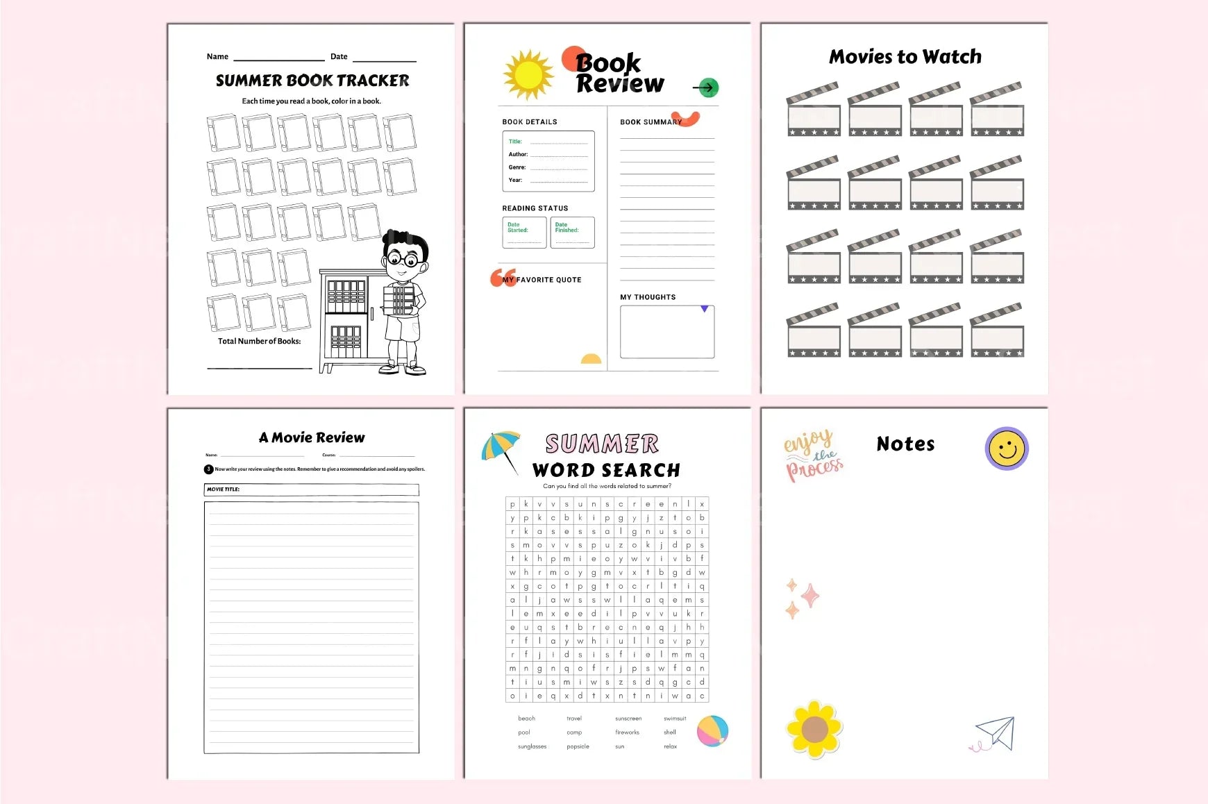 Summer Planner for Kids - Canva Template - CraftNest - Digital Crafting and Art