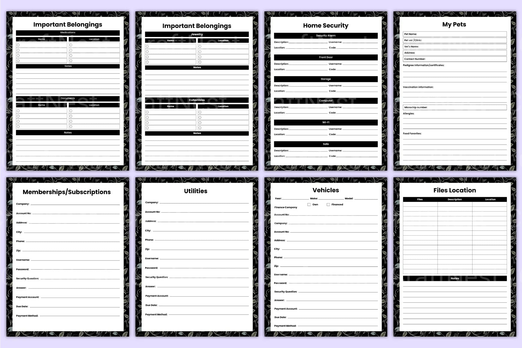 Final Wishes Legacy Organizer - CraftNest - Digital Crafting and Art