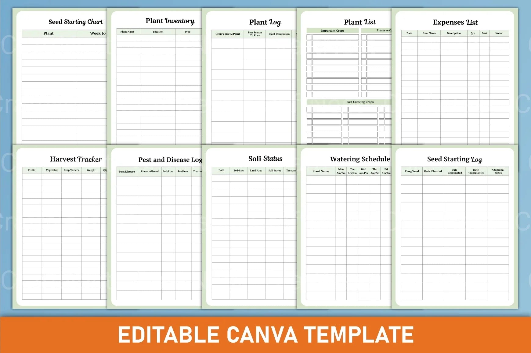 Home Plant Care Planner Template - CraftNest - Digital Crafting and Art