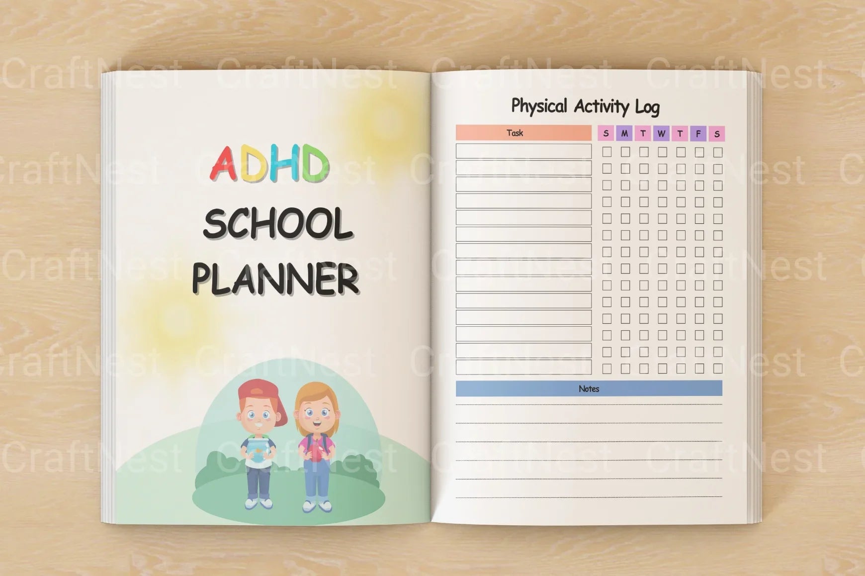 ADHD School Planner for Effective Organization - CraftNest - Digital Crafting and Art