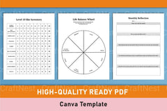 Self Care Wellness Planner Template on Canva - CraftNest - Digital Crafting and Art