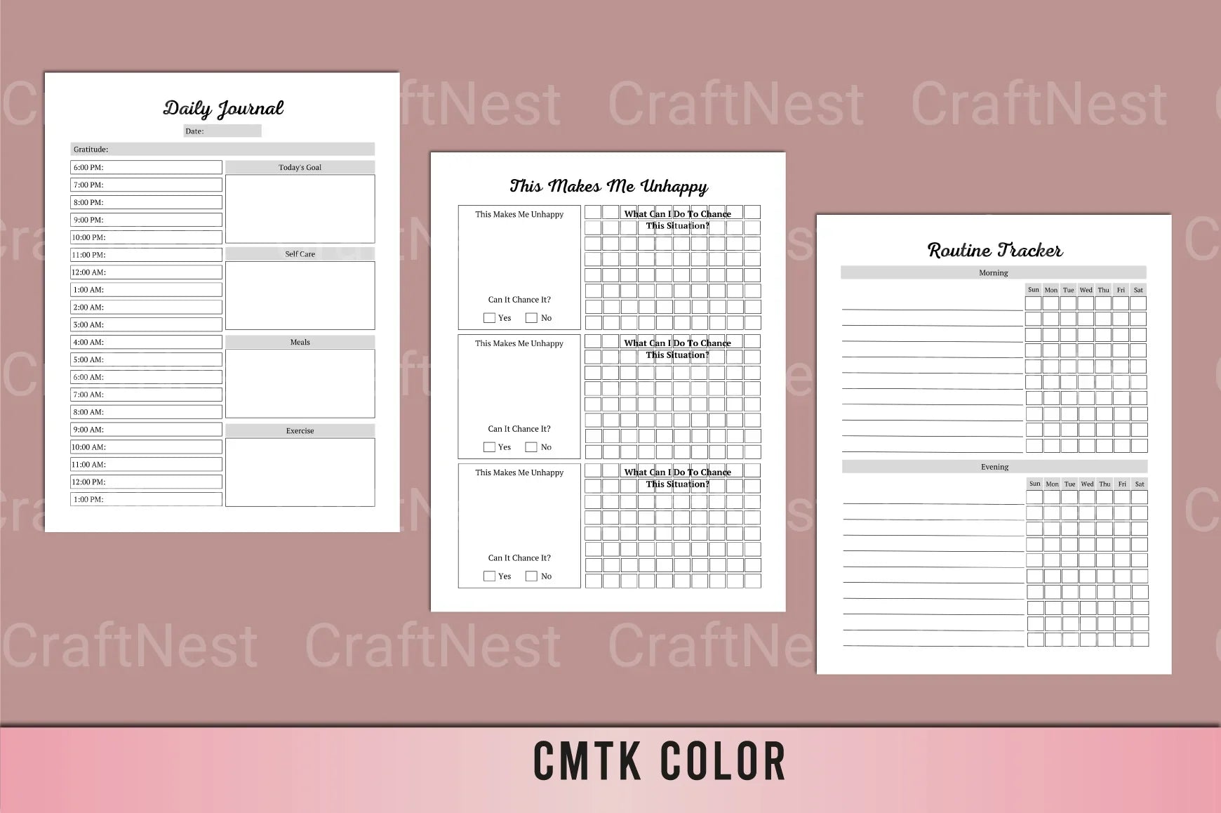 Self Care Planner for Personal Wellbeing - CraftNest - Digital Crafting and Art