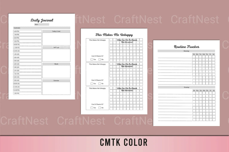 Self Care Planner for Personal Wellbeing - CraftNest - Digital Crafting and Art