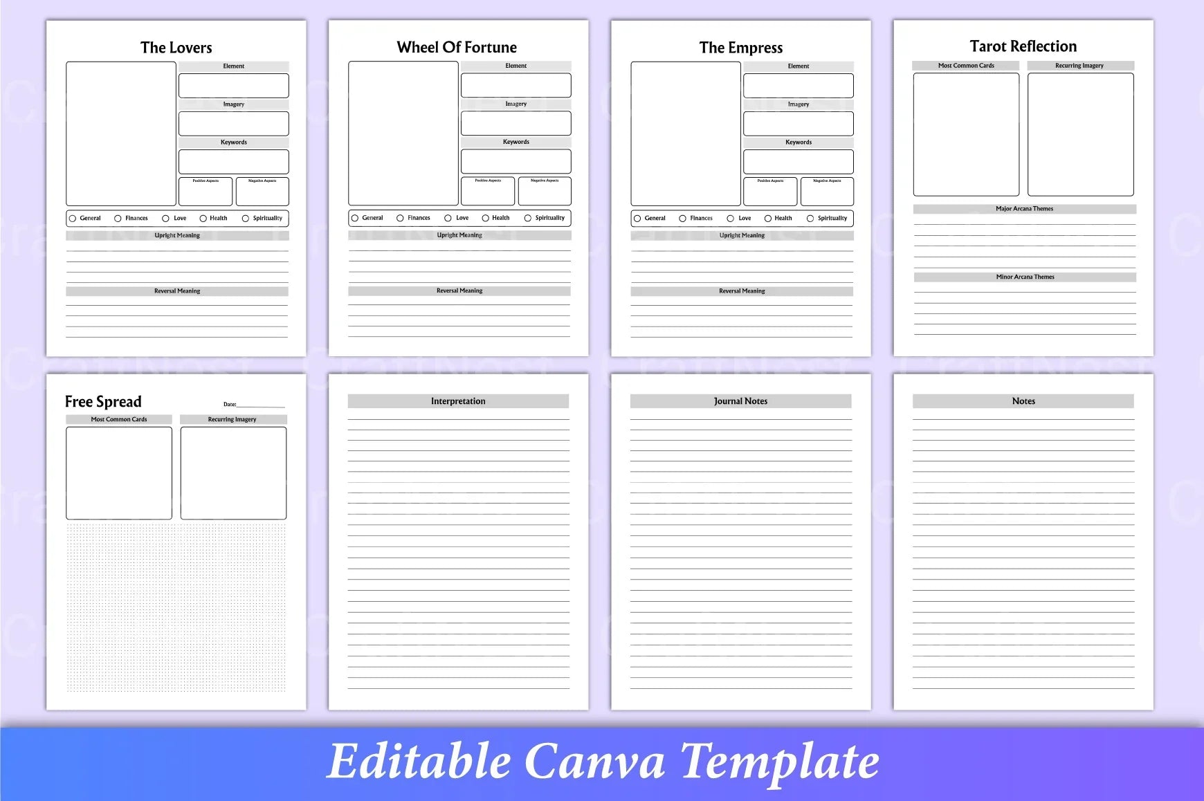 Tarot Canva Template for Creative Designs - CraftNest - Digital Crafting and Art