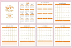 Yearly Monthly Planner Template - CraftNest - Digital Crafting and Art