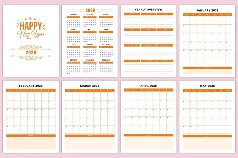 Yearly Monthly Planner Template - CraftNest - Digital Crafting and Art