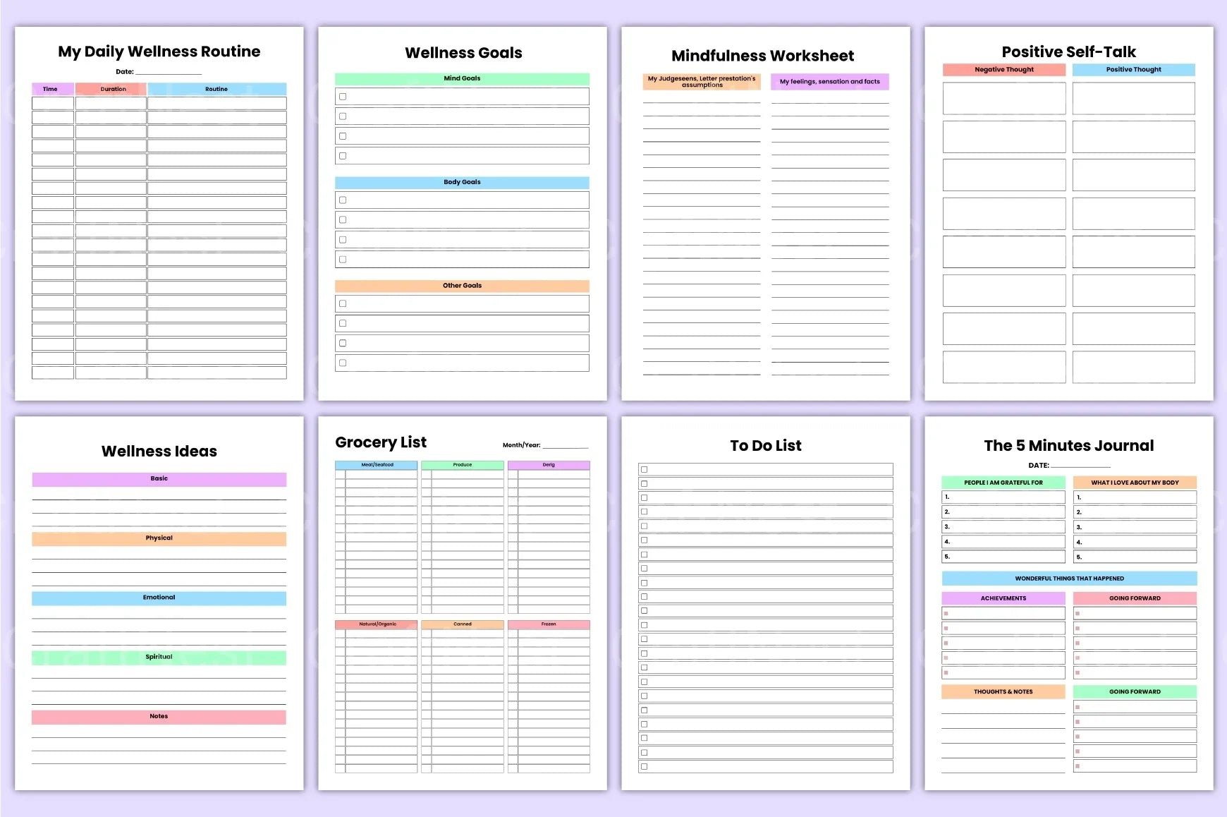 Wellness Lifestyle Organizer - CraftNest - Digital Crafting and Art