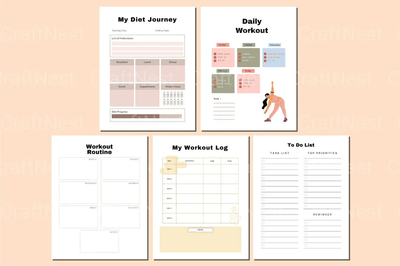 Weight Loss Self-Care Planner - CraftNest - Digital Crafting and Art