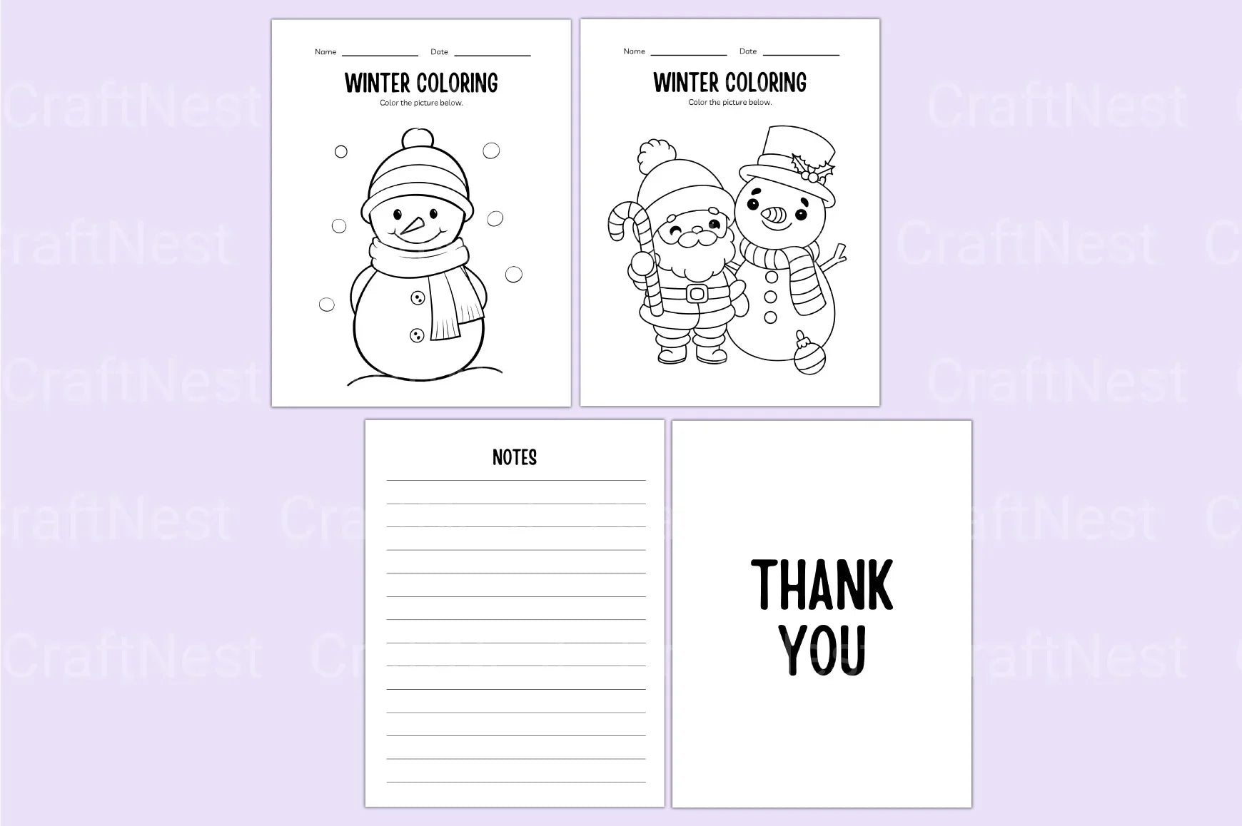 Kindergarten Winter Workbook Activities - CraftNest - Digital Crafting and Art