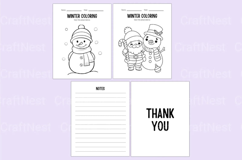 Kindergarten Winter Workbook Activities - CraftNest - Digital Crafting and Art