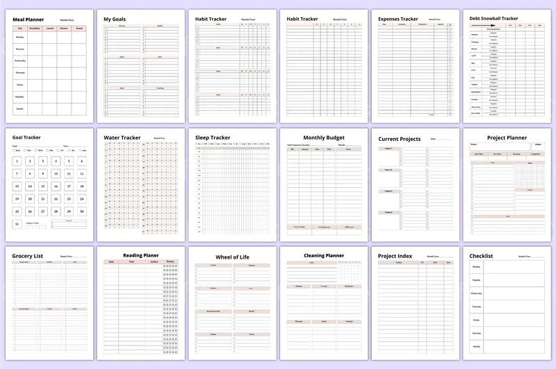 Ultimate Planner Sheets for Organization and Productivity - CraftNest - Digital Crafting and Art