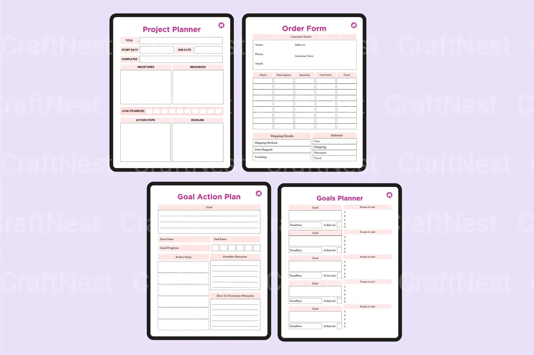 Side Hustle Planner for Entrepreneurs - CraftNest - Digital Crafting and Art