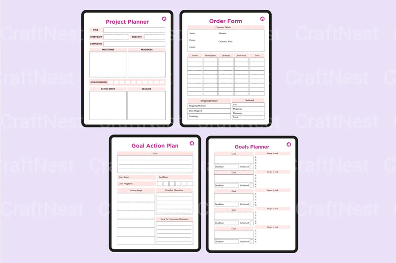 Side Hustle Planner for Entrepreneurs - CraftNest - Digital Crafting and Art