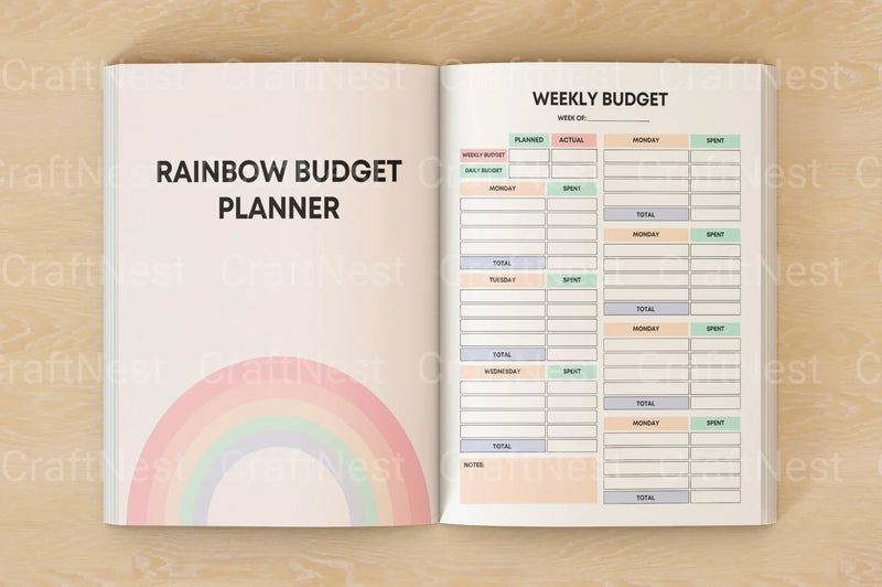Rainbow Budget Planner for Effective Financial Management - CraftNest - Digital Crafting and Art