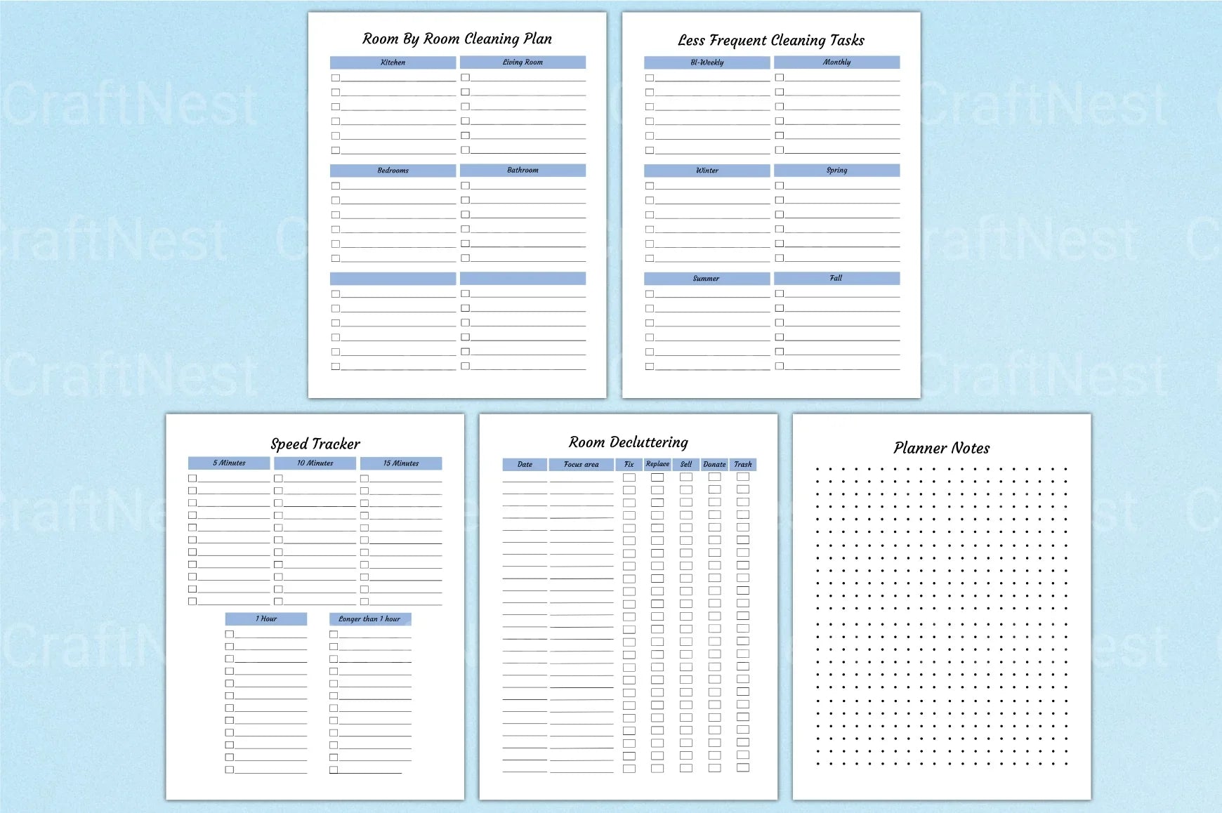 Efficient Cleaning Planner for Organized Homes - CraftNest - Digital Crafting and Art