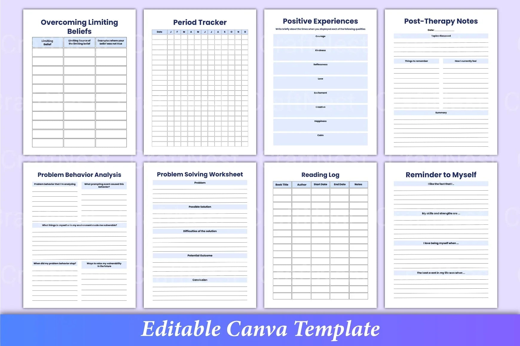 Mental Health Worksheets for Wellbeing - CraftNest - Digital Crafting and Art