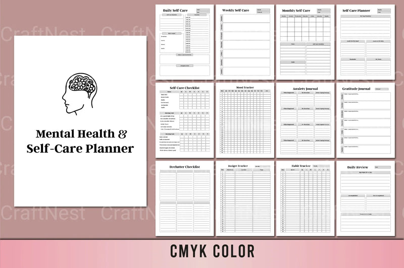 Mental Health Self-Care Planner - CraftNest - Digital Crafting and Art