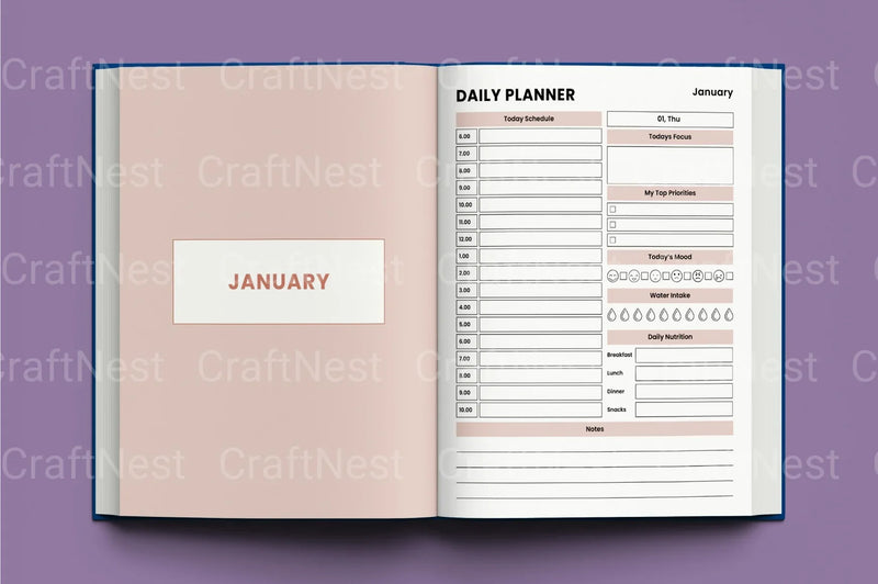 Daily Agenda Planner - CraftNest - Digital Crafting and Art