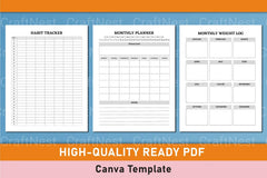 Customizable Fitness Planner Canva Template - CraftNest - Digital Crafting and Art