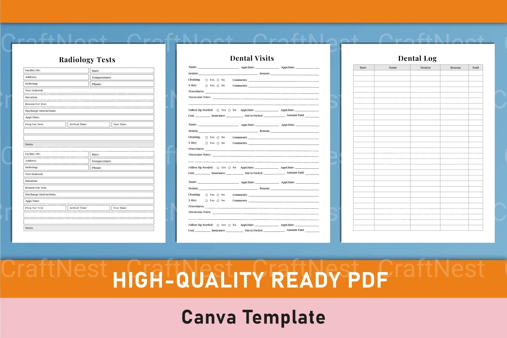 Medical Planner Template - CraftNest - Digital Crafting and Art