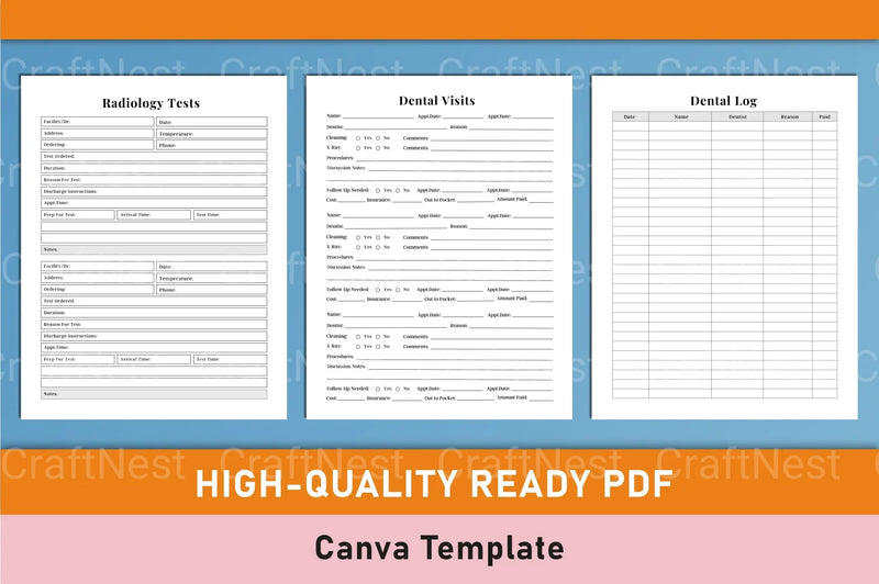 Medical Planner Template - CraftNest - Digital Crafting and Art