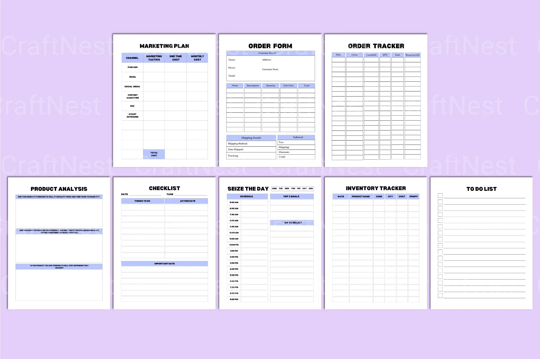 Craft Handmade Business Planner - CraftNest - Digital Crafting and Art