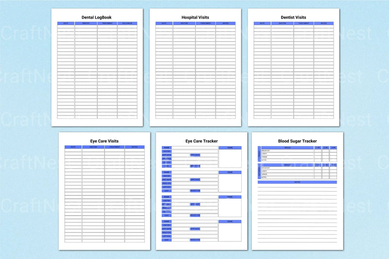 Medical Planner Template - CraftNest - Digital Crafting and Art