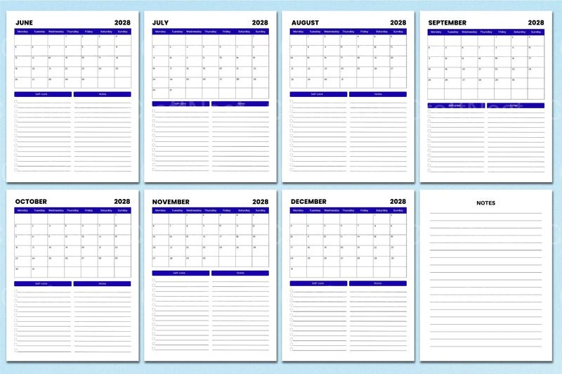 Monthly Agenda Planner - CraftNest - Digital Crafting and Art