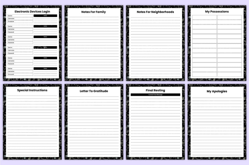 Final Wishes Legacy Organizer - CraftNest - Digital Crafting and Art