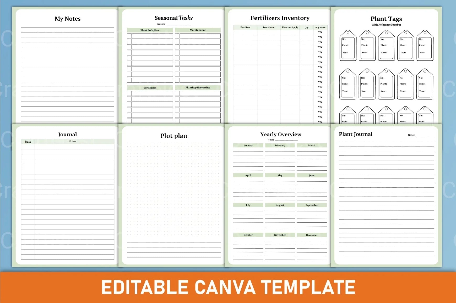 Home Plant Care Planner Template - CraftNest - Digital Crafting and Art