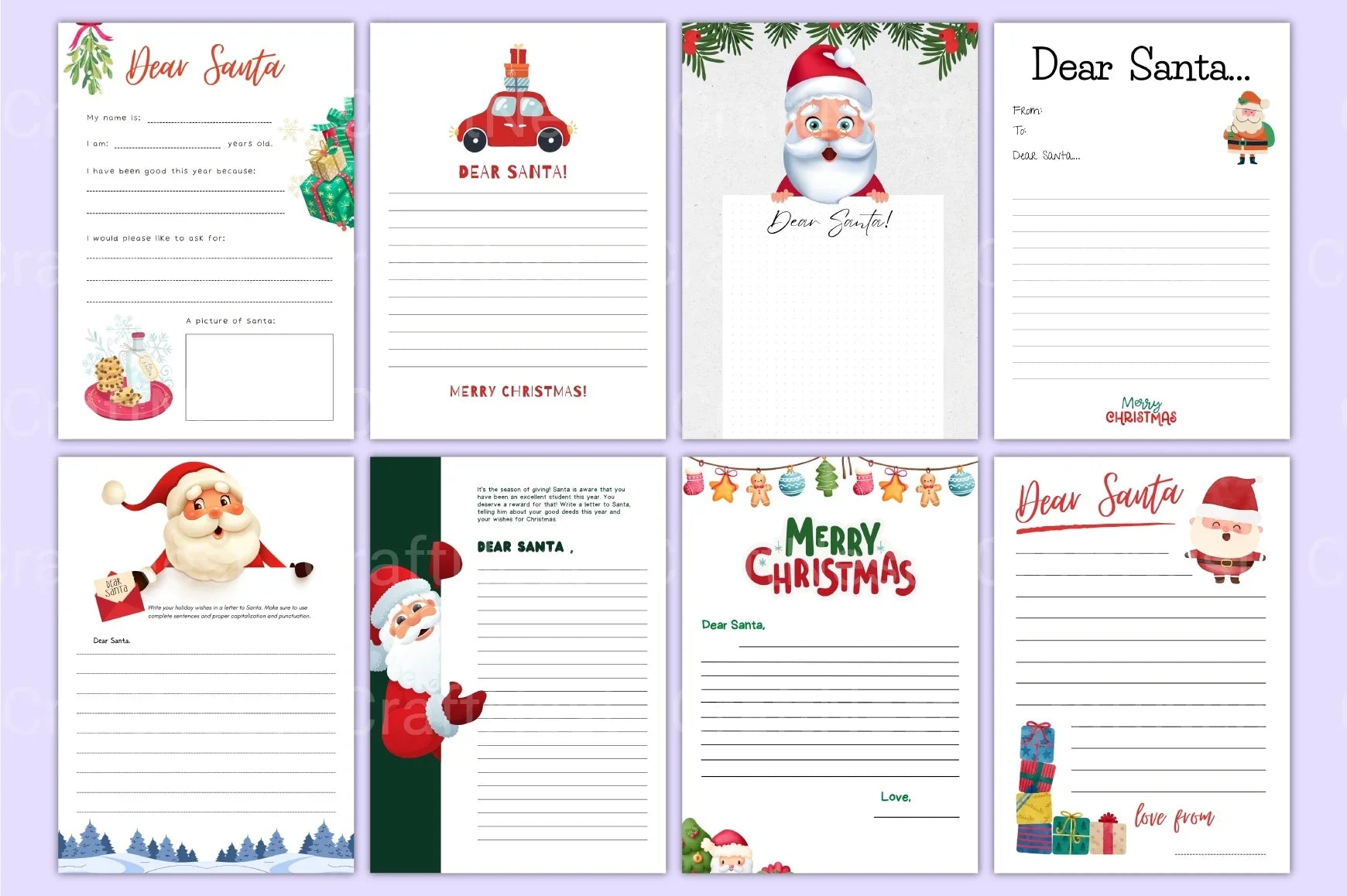 Mega Letter to Santa Template - CraftNest - Digital Crafting and Art