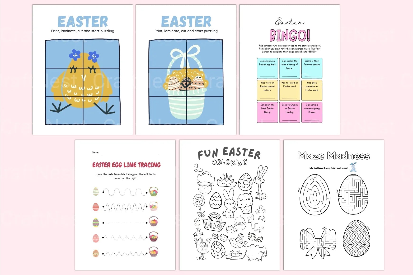 Easter Activity Book for Kids - CraftNest - Digital Crafting and Art