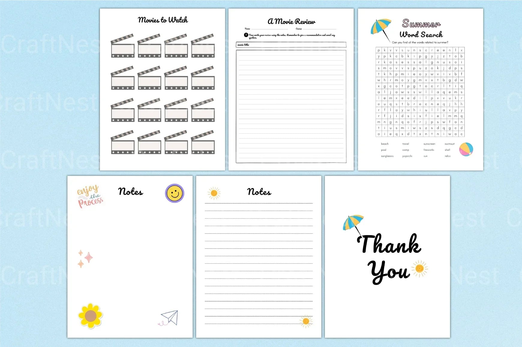 Summer Planner for Kids - CraftNest - Digital Crafting and Art