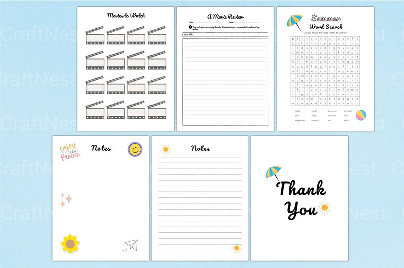 Summer Planner for Kids - CraftNest - Digital Crafting and Art