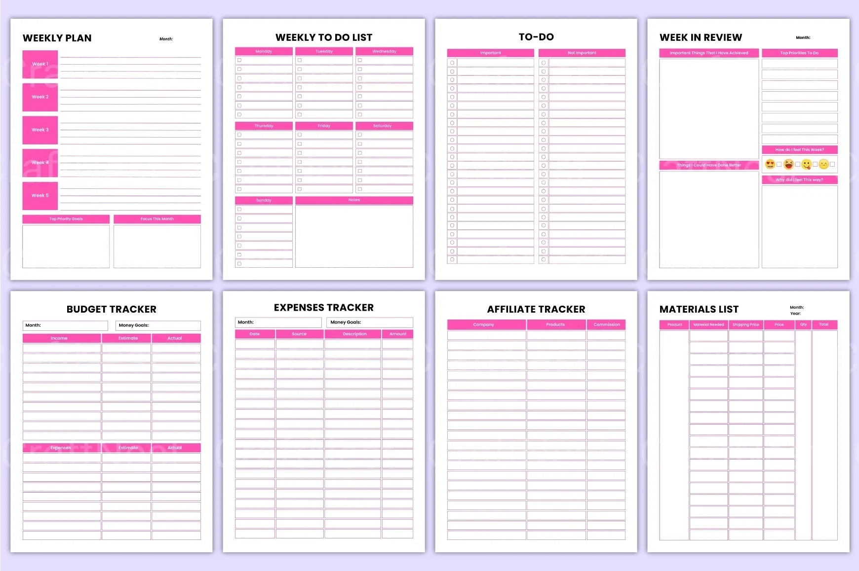 Girl Boss Organizer: Empower Your Workspace - CraftNest - Digital Crafting and Art