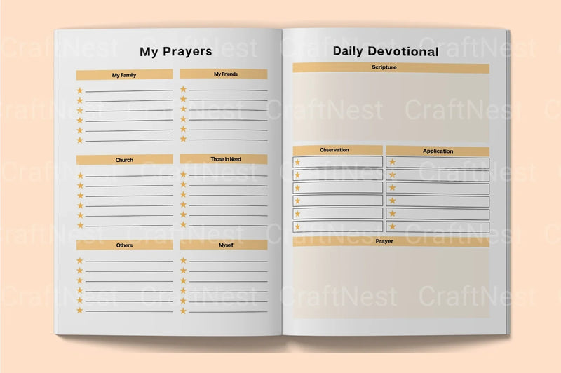 Devotional Planner for Spiritual Growth - CraftNest - Digital Crafting and Art