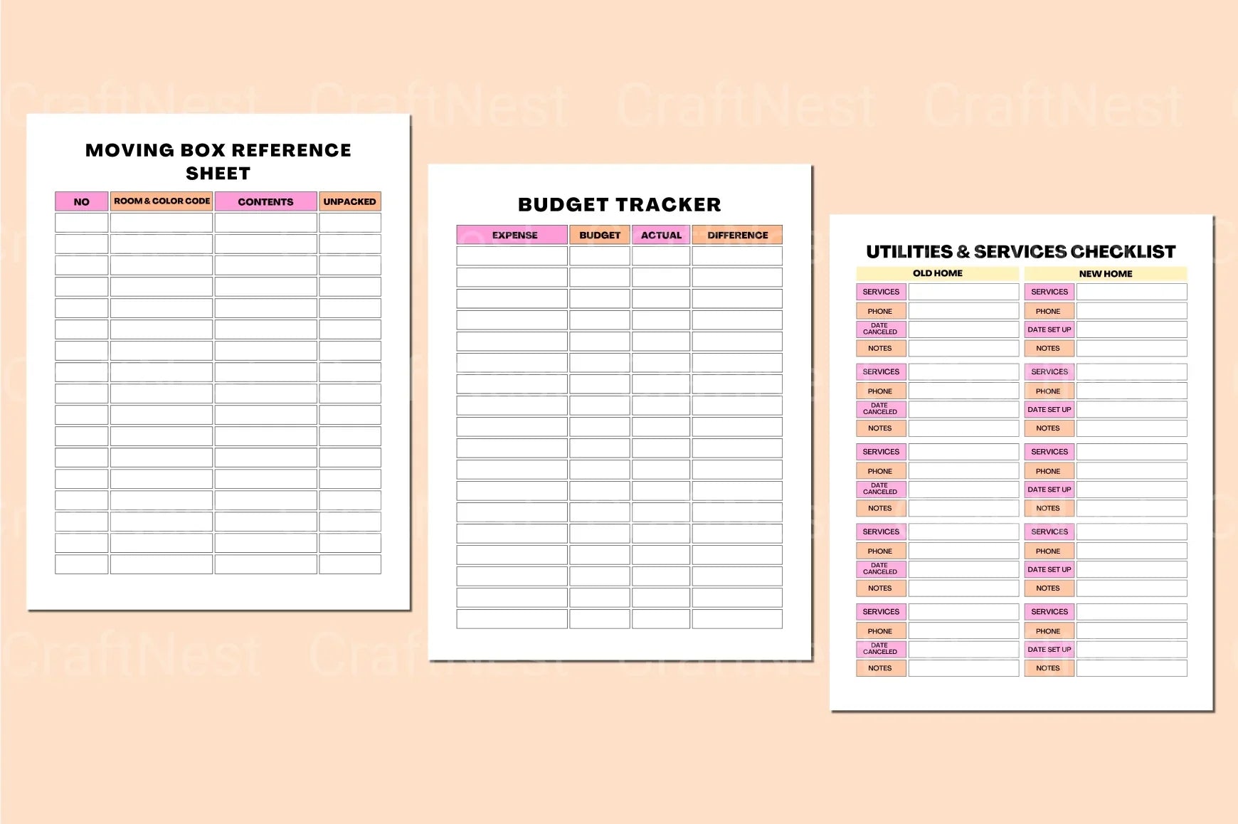 Moving Planner Guide - CraftNest - Digital Crafting and Art