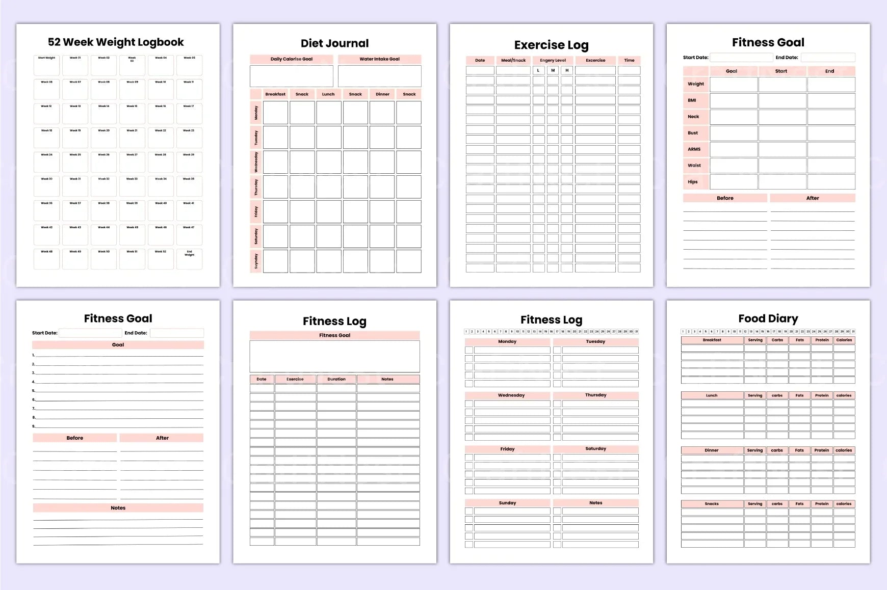 Weight Loss Planner for Effective Results - CraftNest - Digital Crafting and Art