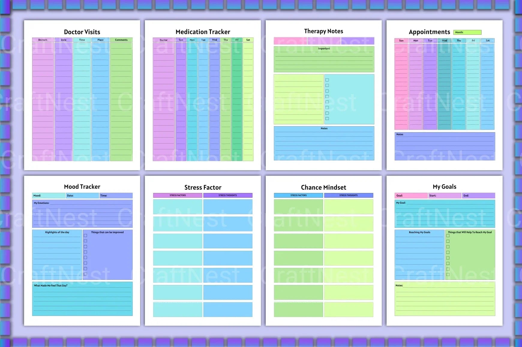 Anxiety and Depression Workbook for Mental Health - CraftNest - Digital Crafting and Art