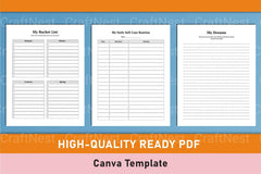 Self Care Wellness Planner for Personal Growth - CraftNest - Digital Crafting and Art