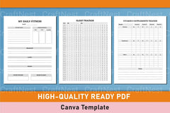 Customizable Fitness Planner Canva Template - CraftNest - Digital Crafting and Art