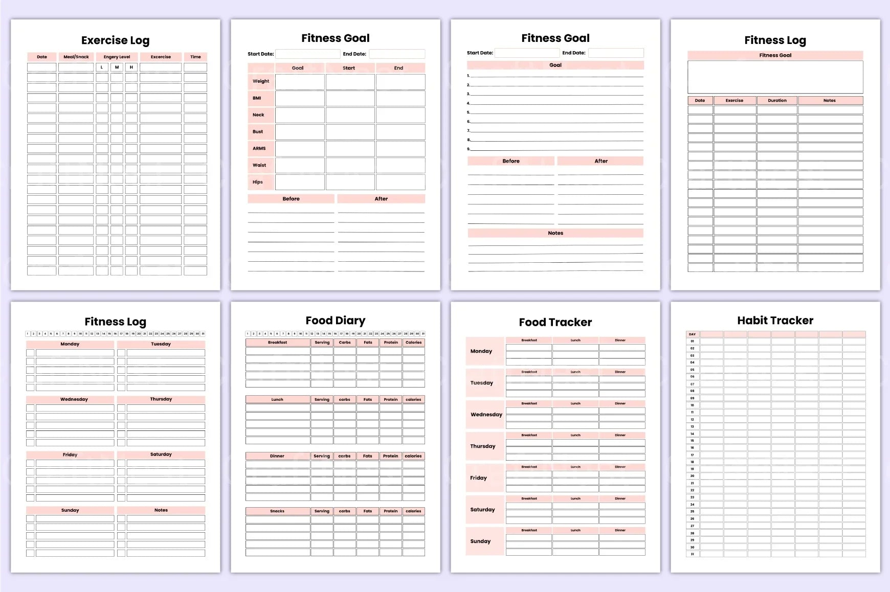 Weight Loss Planner - CraftNest - Digital Crafting and Art