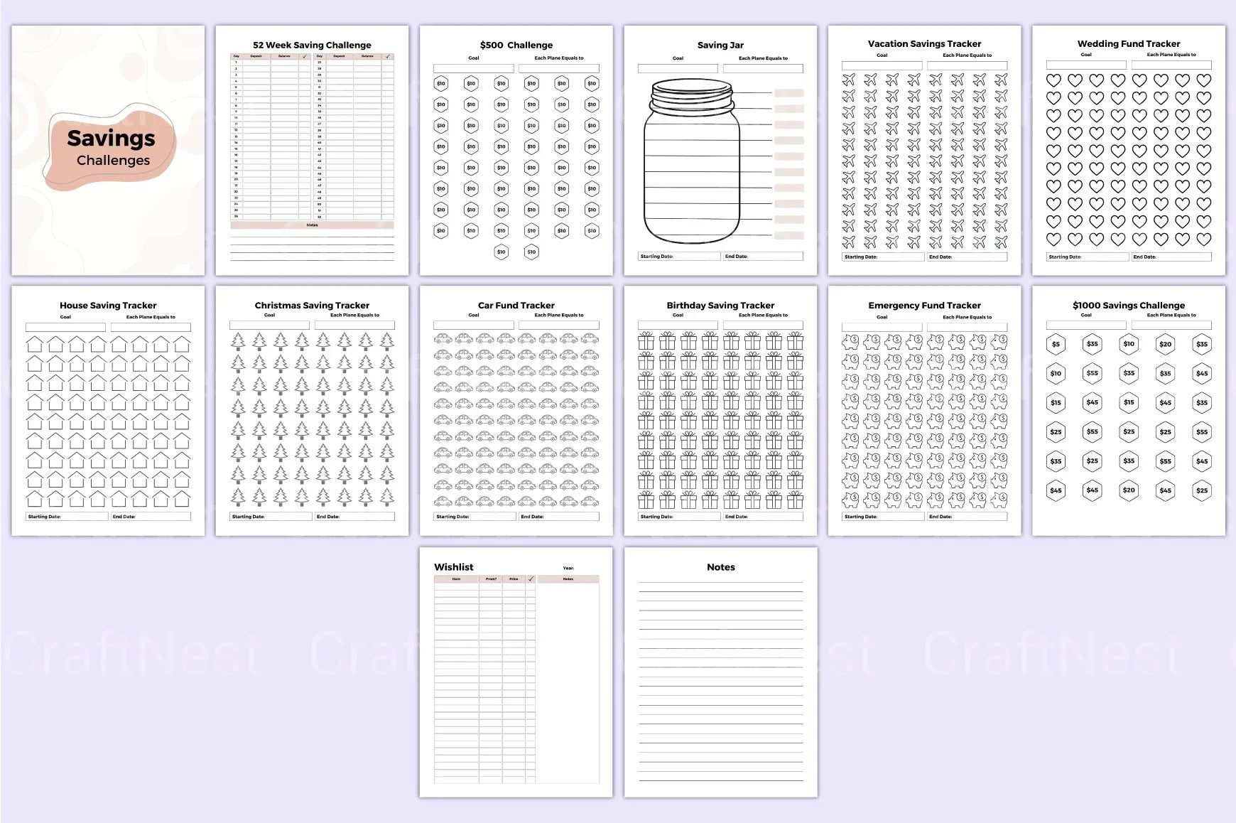 Mega Budget Sheets for Effective Financial Planning - CraftNest - Digital Crafting and Art