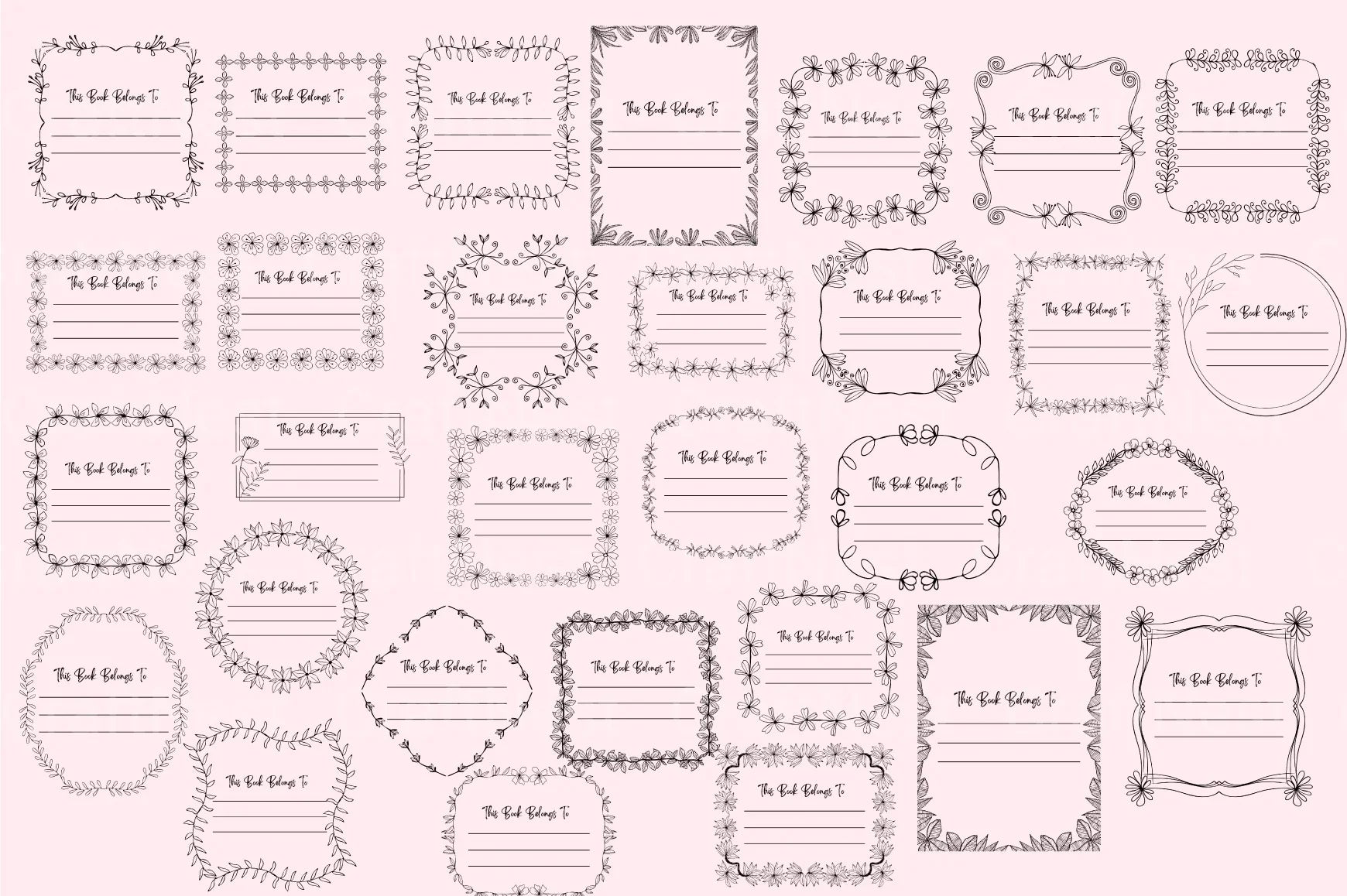 This Book Belongs To: Personalized Bookplate Design - CraftNest - Digital Crafting and Art