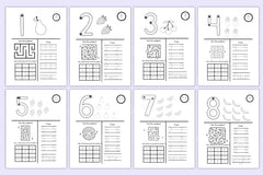 Kindergarten Numbers Workbook for Early Learning - CraftNest - Digital Crafting and Art