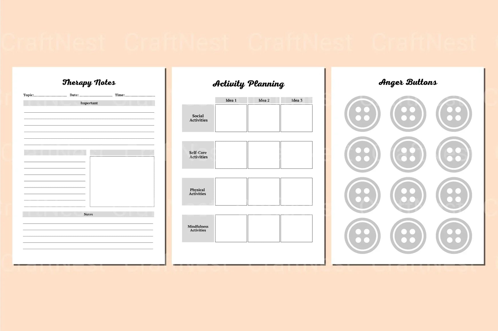 Health Self-Care Planner - CraftNest - Digital Crafting and Art