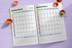 Rainbow Undated Planner for Daily Organization - CraftNest - Digital Crafting and Art